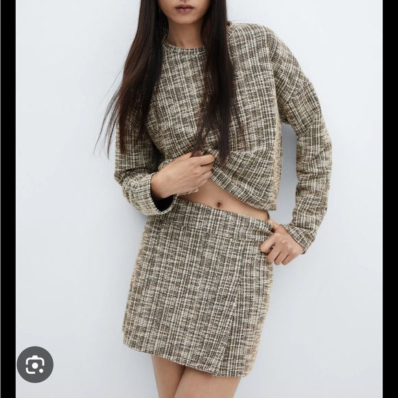 Mango marbled tweed skirt - Picture 1 of 4